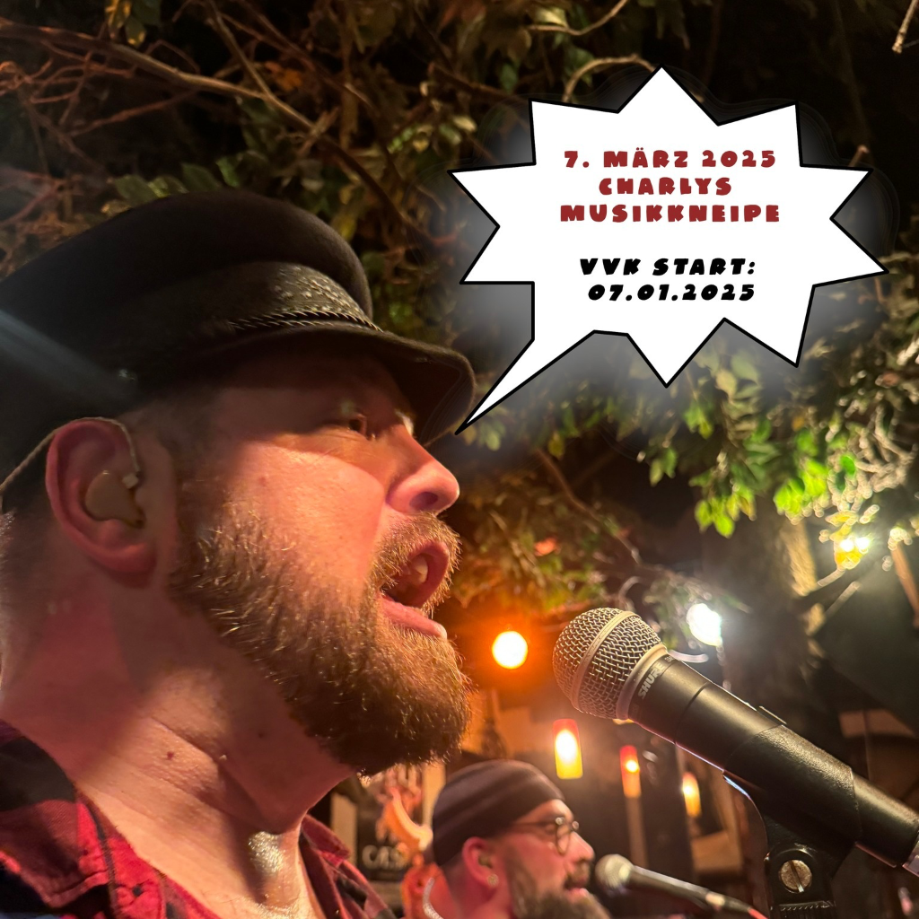 Fotoausschnitt mit Rollos Gesicht und einer Sprechblase mit der Ankündigung